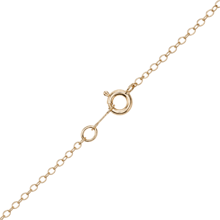 Lapis Diamond Heart Key Necklace 14K Yellow Gold .01CT
