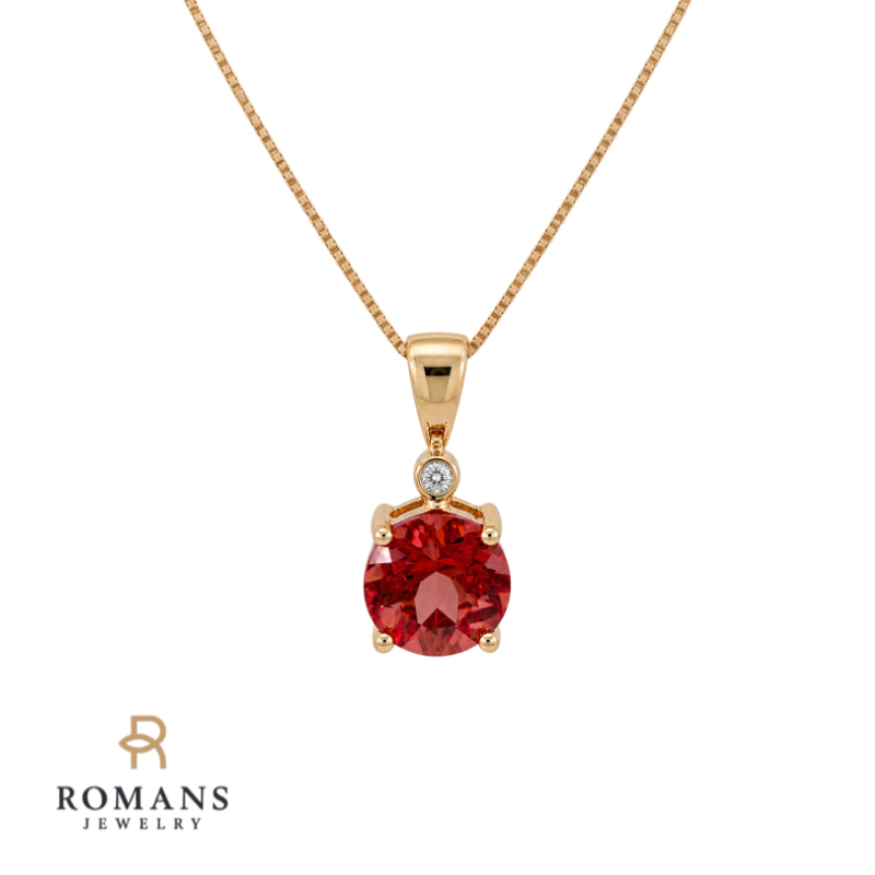 Spessartite Garnet Pendant 2.68CT 14K Yellow Gold