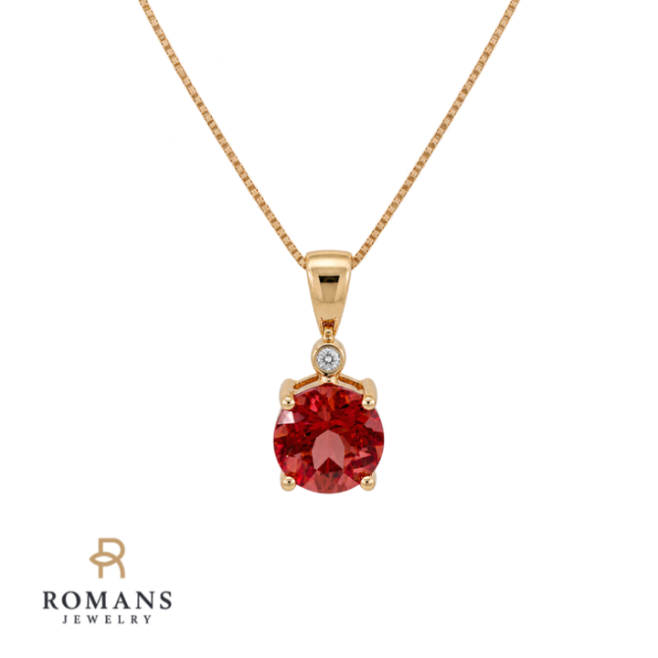 Spessartite Garnet Pendant 2.68CT 14K Yellow Gold