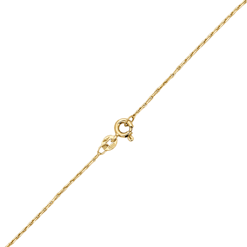 Ruby Ribbon Halo Necklace 0.58CT 14K Yellow Gold