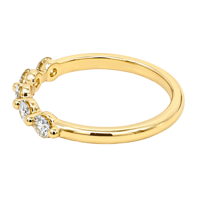 Shared Prong Diamond Band 0.55CTW 14K Yellow Gold 3MM