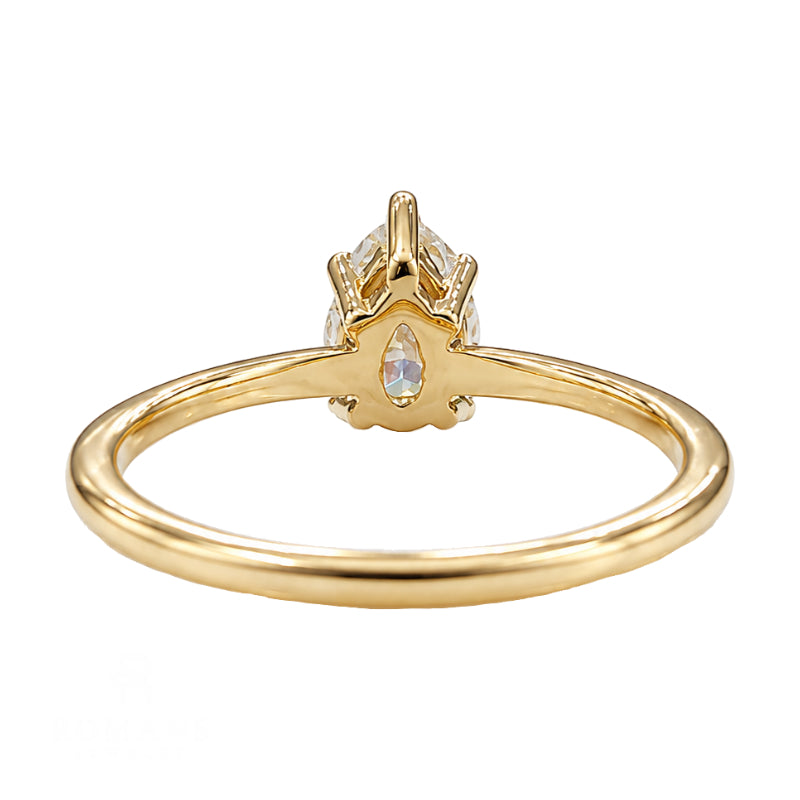 Diamond Pear Cut Solitaire Ring 14K Yellow Gold 1.01CT GIA
