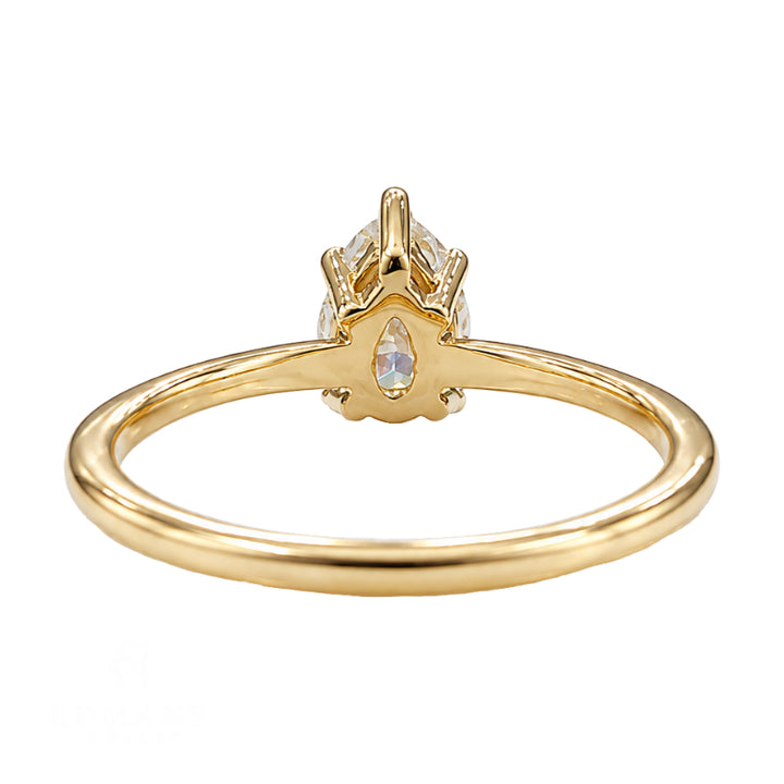 Diamond Pear Cut Solitaire Ring 14K Yellow Gold 1.01CT GIA