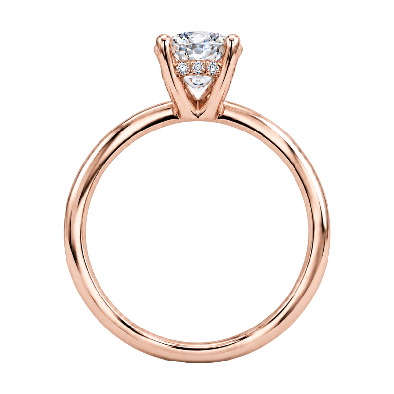 Covenant Hidden Halo Old European Natural Diamond Engagement Ring 0.98CT 14K Rose Gold