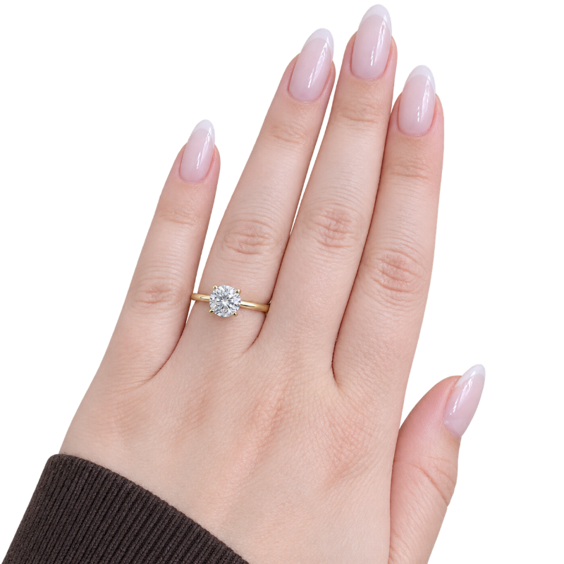 Covenant Hidden Halo Round Natural Diamond Engagement Ring 0.94CT 14K Two Tone