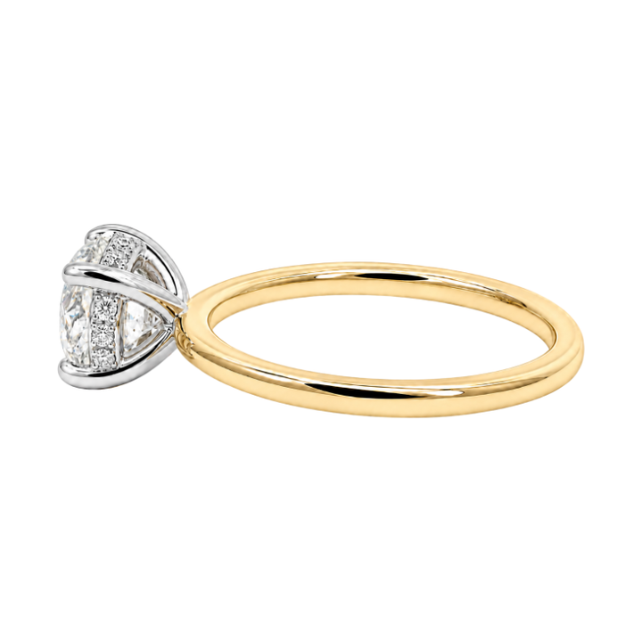 Covenant Hidden Halo Round Natural Diamond Engagement Ring 0.94CT 14K Two Tone