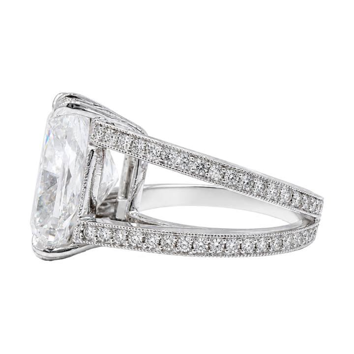 Cushion Lab Grown Diamond Vintage Filigree Engagement Ring 10.74CTW Platinum