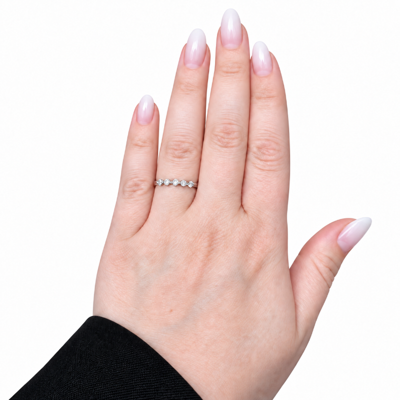 Diamond Shared Prong Band .28CTW 14K White Gold