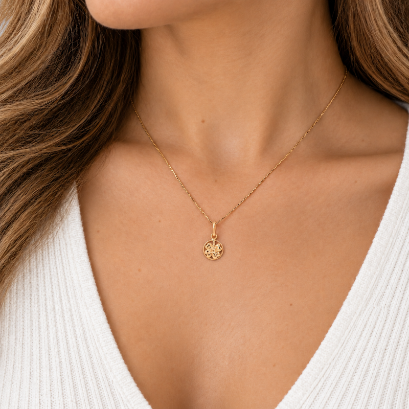 Four Leaf Clover Pendant 14K Rose Gold