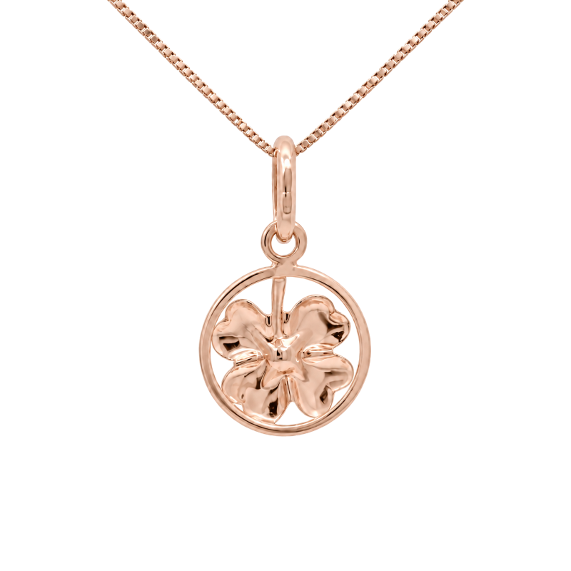 Four Leaf Clover Pendant 14K Rose Gold