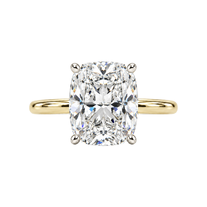 Covenant Hidden Halo 2.54CT Elongated Cushion Lab Grown Diamond 14K Two Tone