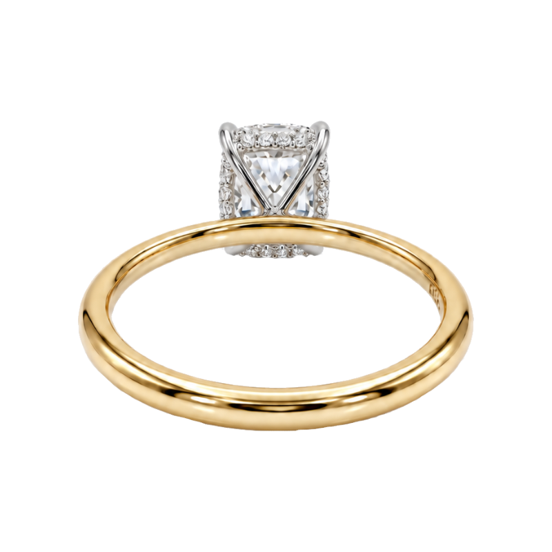 Covenant Hidden Halo 2.54CT Elongated Cushion Lab Grown Diamond 14K Two Tone
