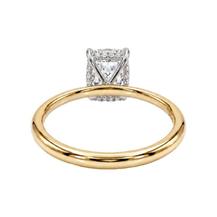 Covenant Hidden Halo 2.54CT Elongated Cushion Lab Grown Diamond 14K Two Tone