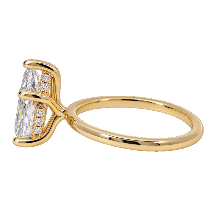 Covenant Hidden Halo 2.71CT Pear Natural Diamond 14K Yellow Gold