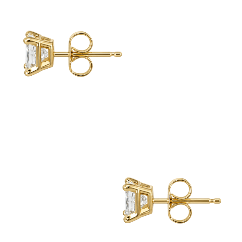 Princess Cut Natural Diamond Stud Earrings 1.05CT GIA