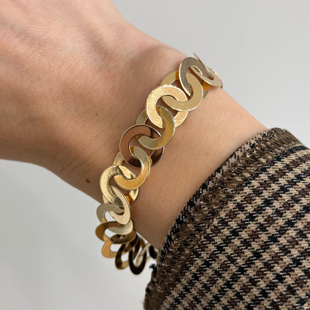 Circle Link Estate Bracelet 14K Yellow Gold
