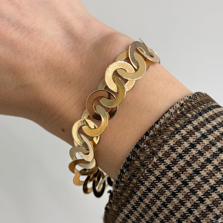 Circle Link Estate Bracelet 14K Yellow Gold