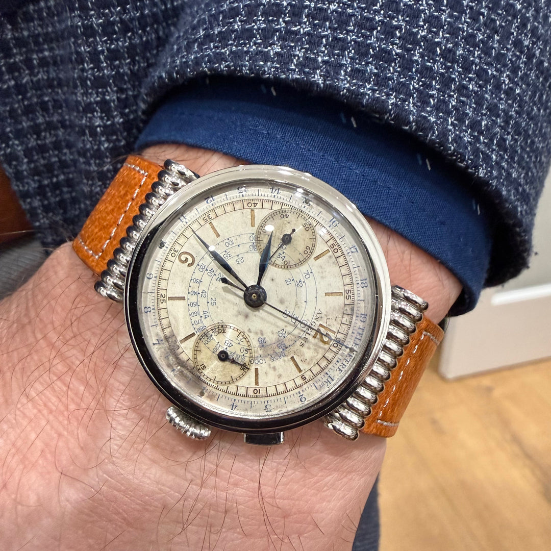 Angelus Chronograph 167351 35mm Military Hooded Lugs 17J
