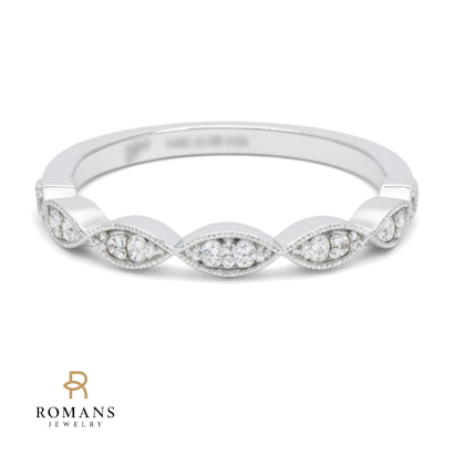 Antique-Inspired Milgrain Diamond Ring Platinum .17CTW