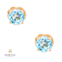 Aquamarine Studs 14K Yellow Gold .64CTW
