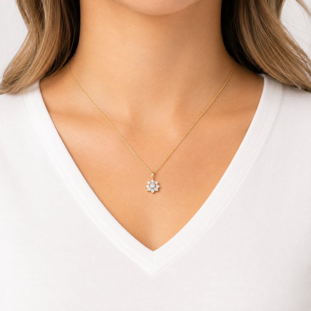 Diamond Star Pendant 0.86CTW 14K Two Tone