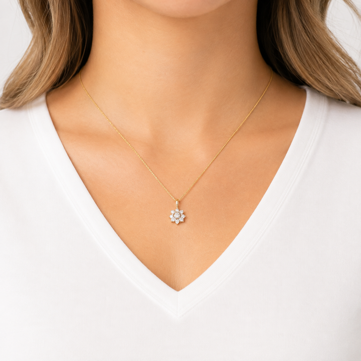 Diamond Star Pendant 0.86CTW 14K Two Tone