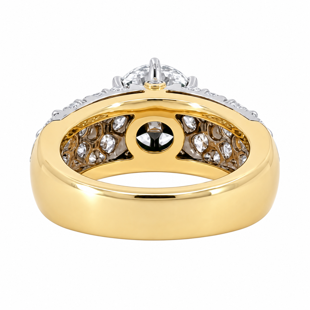 Natural Diamond Engagement Ring 5.15CTW 14K Two Tone