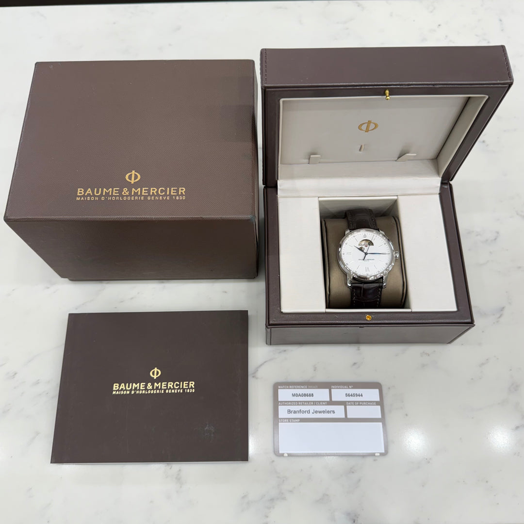 Baume & Mercier Watch Automatic 26-Jewel Skeleton Dial Ref 65558