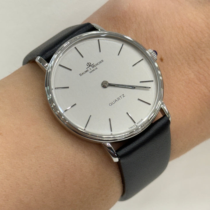 Baume & Mercier Watch Genève Ultra-Thin Quartz 33mm Steel Silver Dial