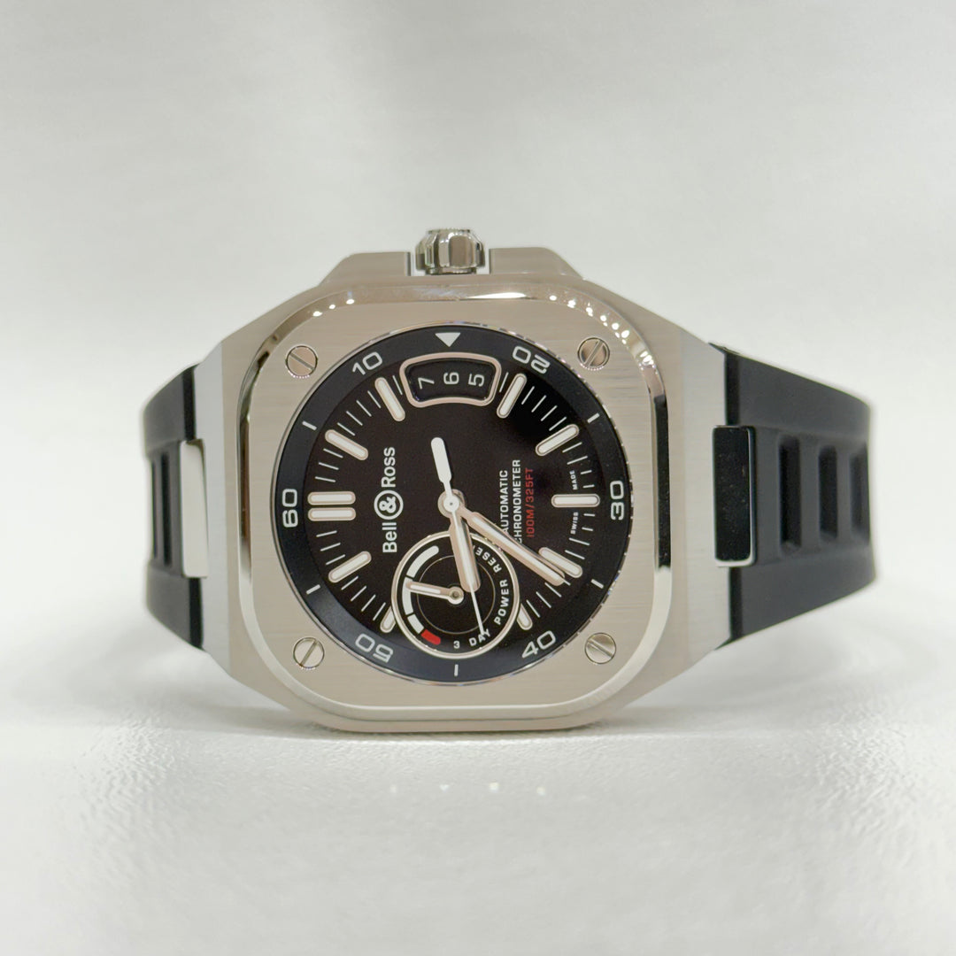 Bell & Ross Watch BR-X5 Automatic Chronometer Black Dial on Rubber