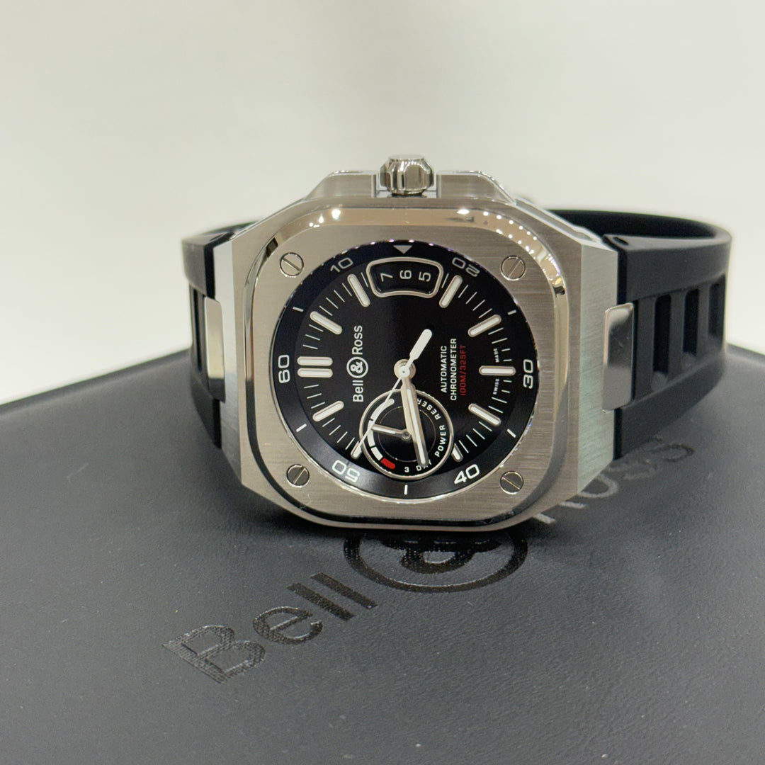 Bell & Ross Watch BR-X5 Automatic Chronometer Black Dial on Rubber
