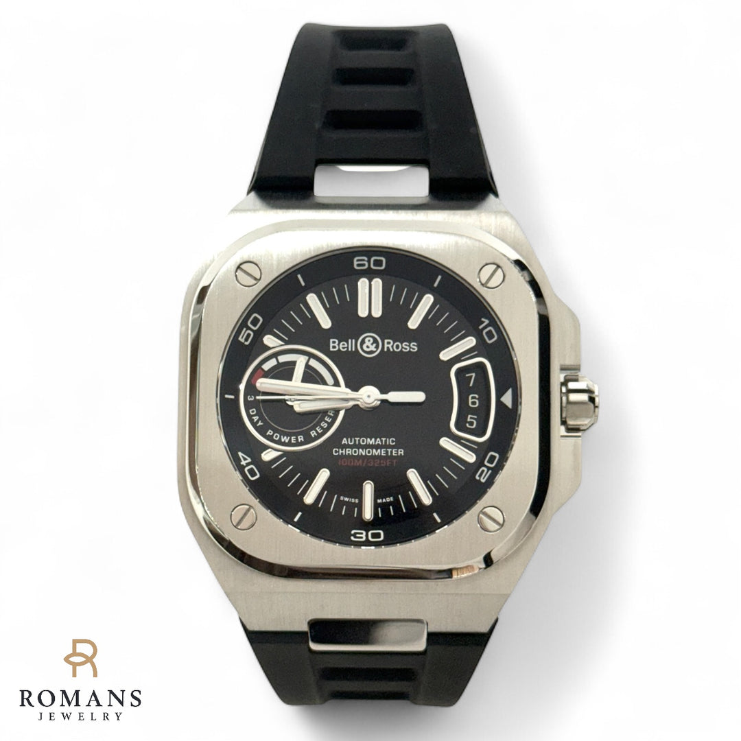 Bell & Ross Watch BR-X5 Automatic Chronometer Black Dial on Rubber