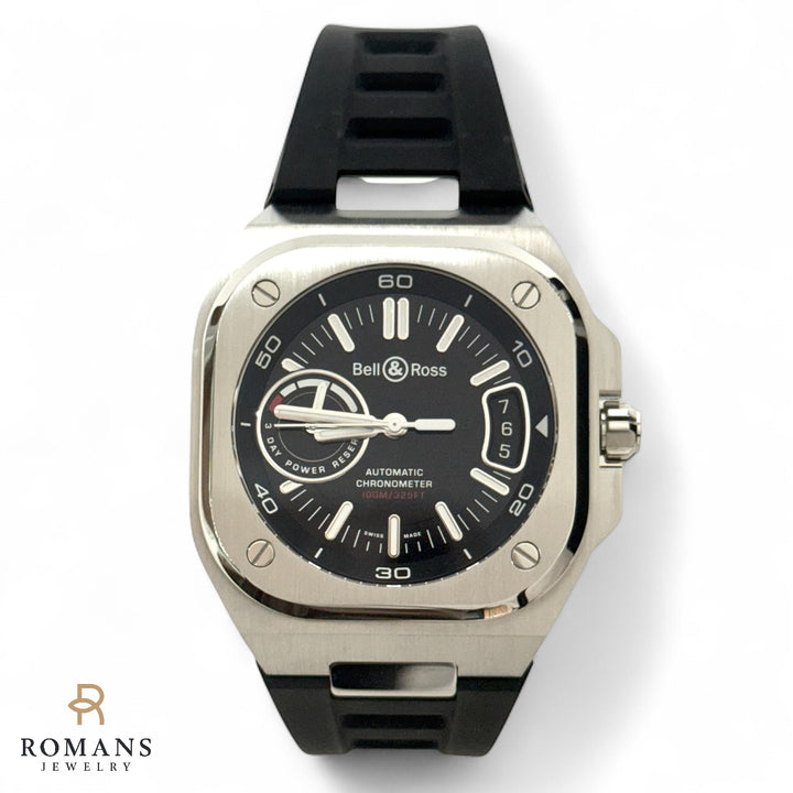 Bell & Ross Watch BR-X5 Automatic Chronometer Black Dial on Rubber