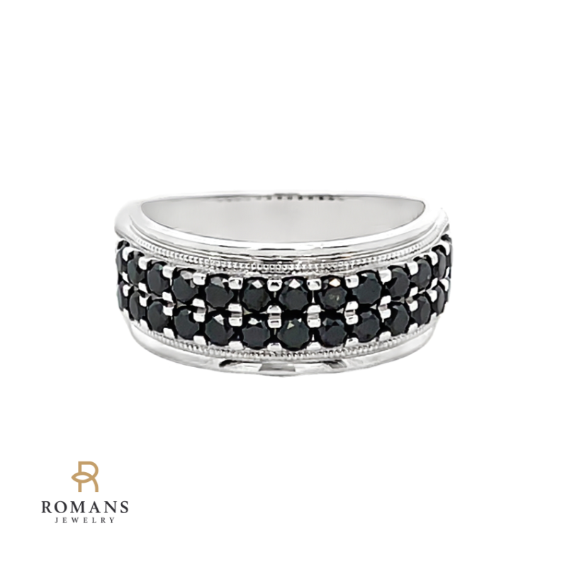 Black Diamond Band 10K White Gold 1.50CTW