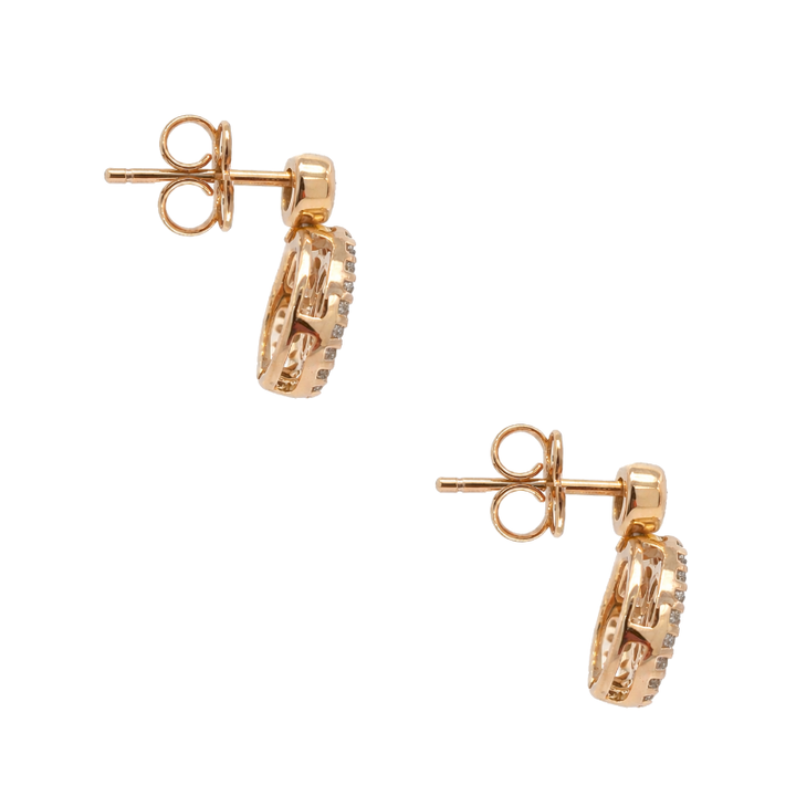 Black & White Diamond Cluster Studs 14K Yellow Gold .26CTW