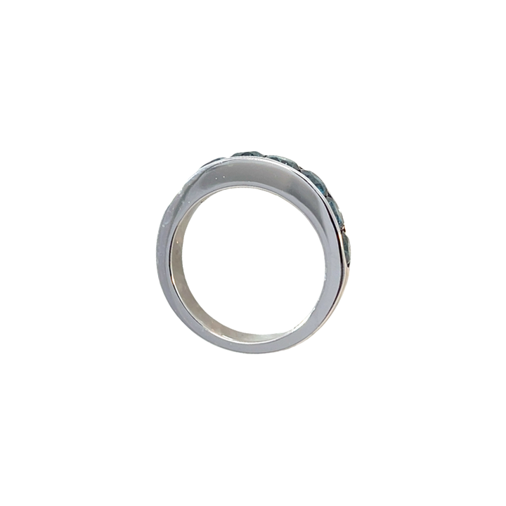 Blue Diamond Channel Set Band 14K White Gold 1.75CTW