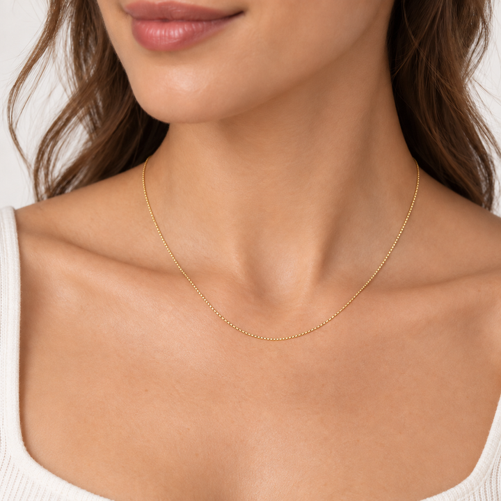 Box Chain 0.6MM 14K Yellow Gold 17.75"