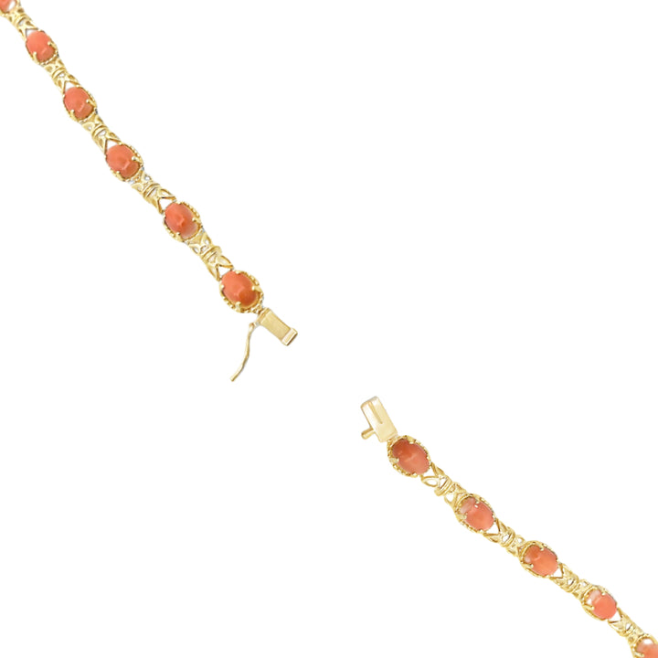 Coral Vintage-Inspired Bracelet 14K Yellow Gold