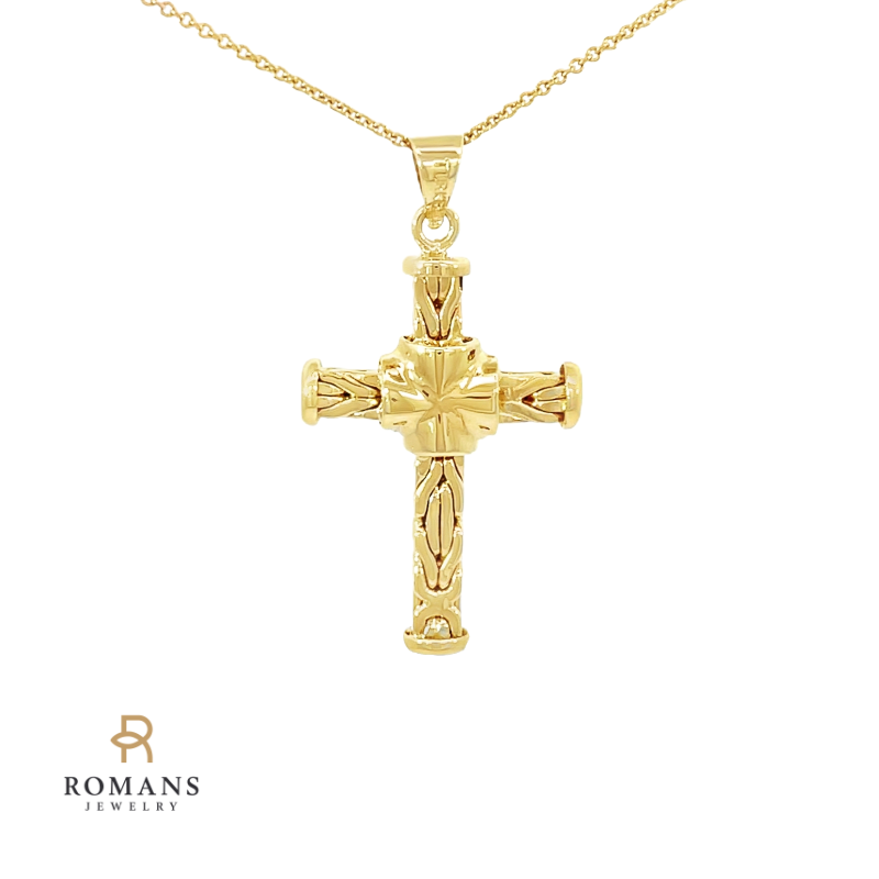 Braided Cross Pendant 18K Yellow Gold