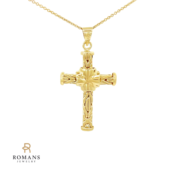 Braided Cross Pendant 18K Yellow Gold