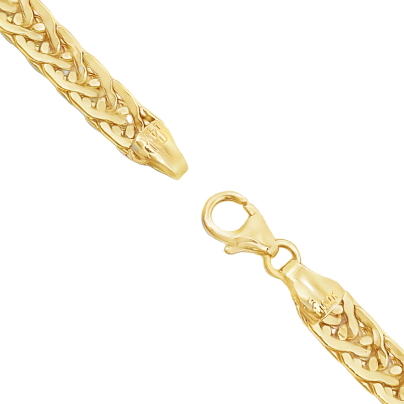 Braided Wheat Hollow Bracelet 14K Yellow Gold 5MM