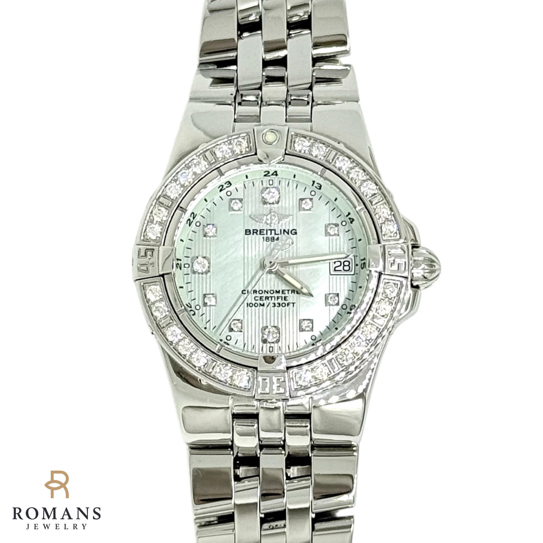 Breitling Chronometer Ladies Ref. A71340 Diamond Dial & Bezel Stainless Watch