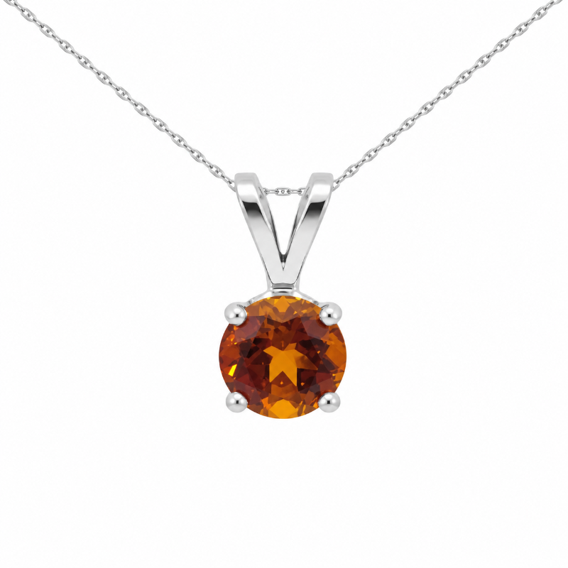 Brown Tourmaline 14K White Gold Pendant