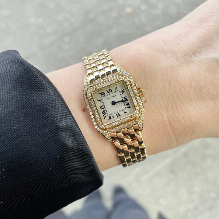 Cartier Panthere Watch 18K Gold Diamond WF3072 22MM