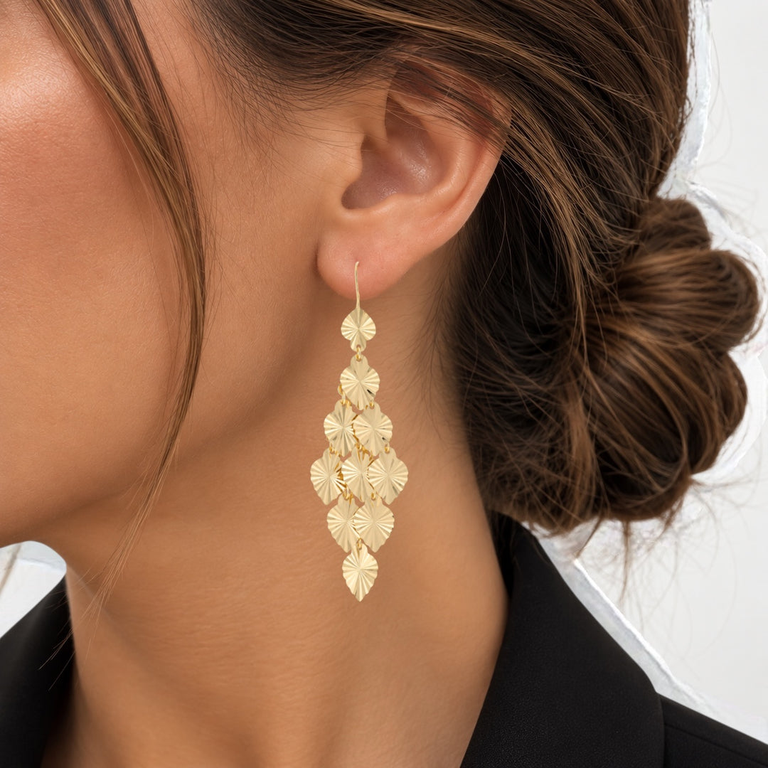 Chandelier Drop Earrings 22K Yellow Gold
