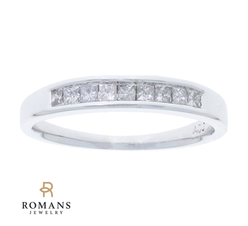 Channel Set Diamond Band 14K White Gold .20CTW
