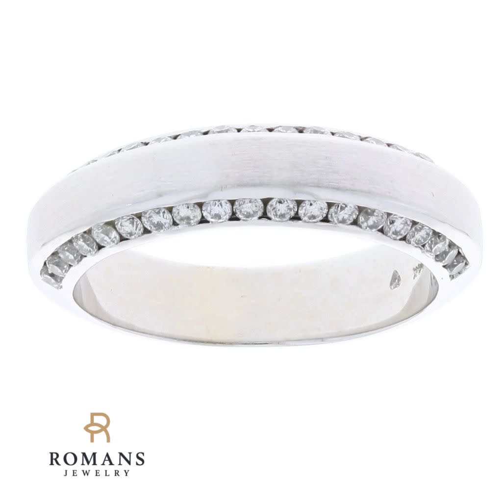 Channel Style Diamond Band 14K White Gold .76CTW – Romans Jewelry