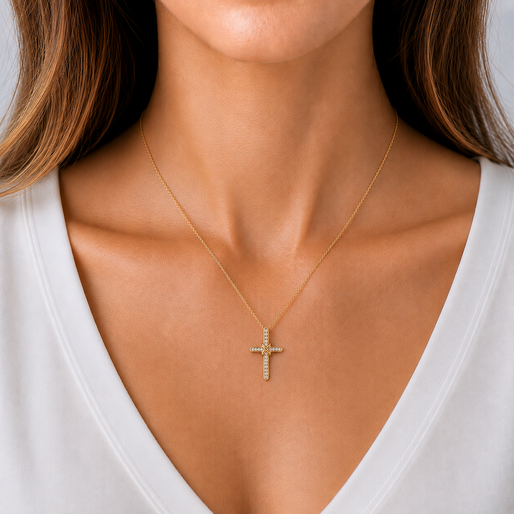 Diamond Cross Pendant .25CTW 10K Yellow Gold