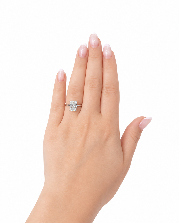 Covenant Hidden Halo 2.56CT Radiant Lab Grown Diamond 14K White Gold