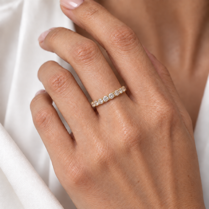 Simple Natural Diamond Band 14K Yellow Gold .76CTW
